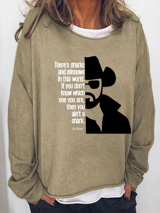 Women's Western Series TV Lines Print Long Sleeve T-Shirt