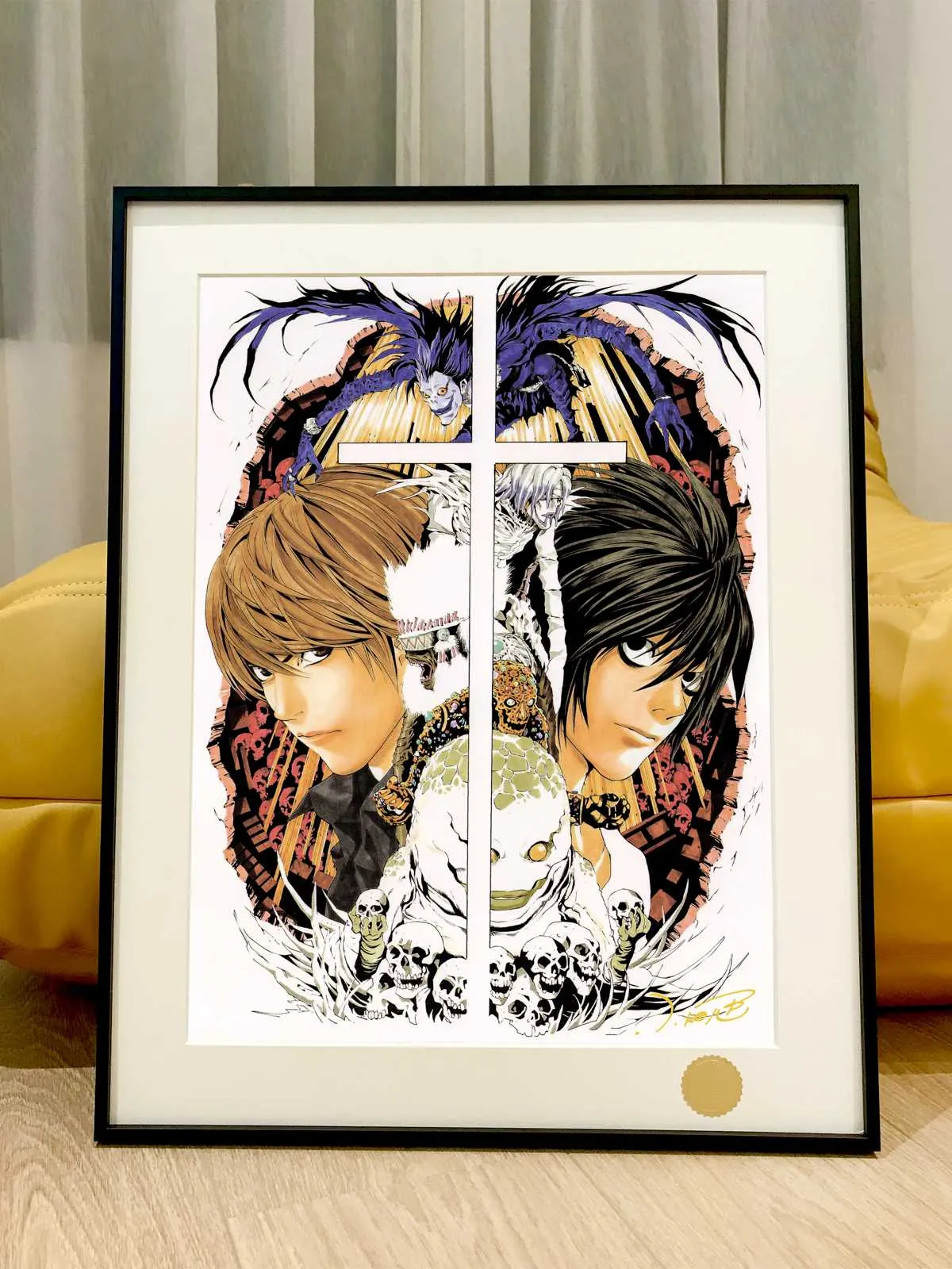 L & Light Yagami & Ryuk Decorative Painting - Death Note
