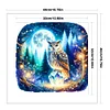 Owl On Gemstone Under Moonlit Night-Full Embroidery 3 Strands 11CT Stamped Cross Stitch-40*40CM