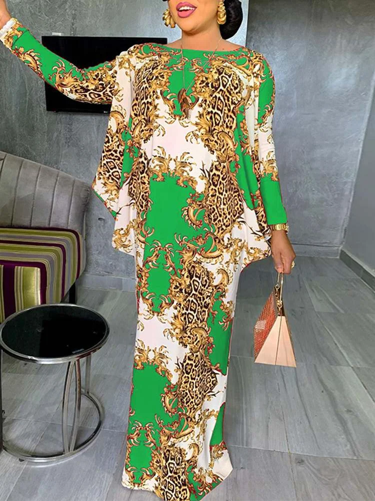 Summer Holiday Dress Women Bohemian Dress 2022 VONDA Long Sleeve Vintage Printed Sundress Fashion Party Vestidos Femme Robe