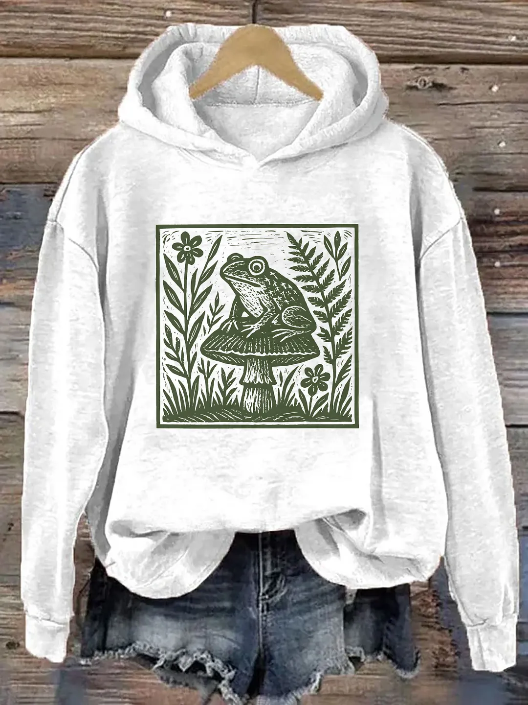 Frog Mushroom Woodland Nature Hoodie