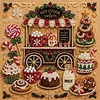 (20x20cm)Candy Cart DIY Pearl Painting Art With Inner Wooden Framed Kit