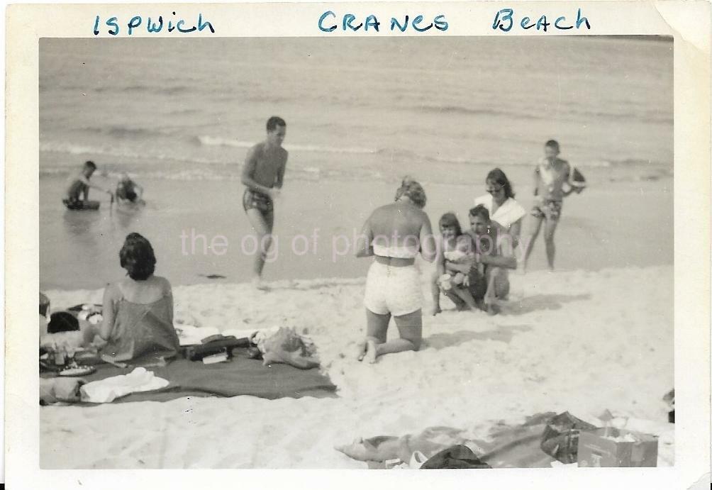 CRANE BEACH Vintage FOUND Photo Poster painting bw IPSWICH MASSACHUSETTS Original JD 110 4 F