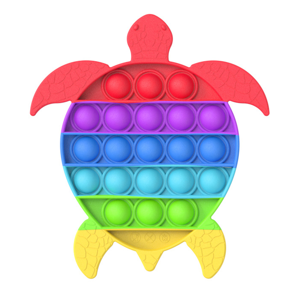 

Silicone Push Bubble Colorful Turtle Sensory Toys Autism Stress Reliever, 501 Original