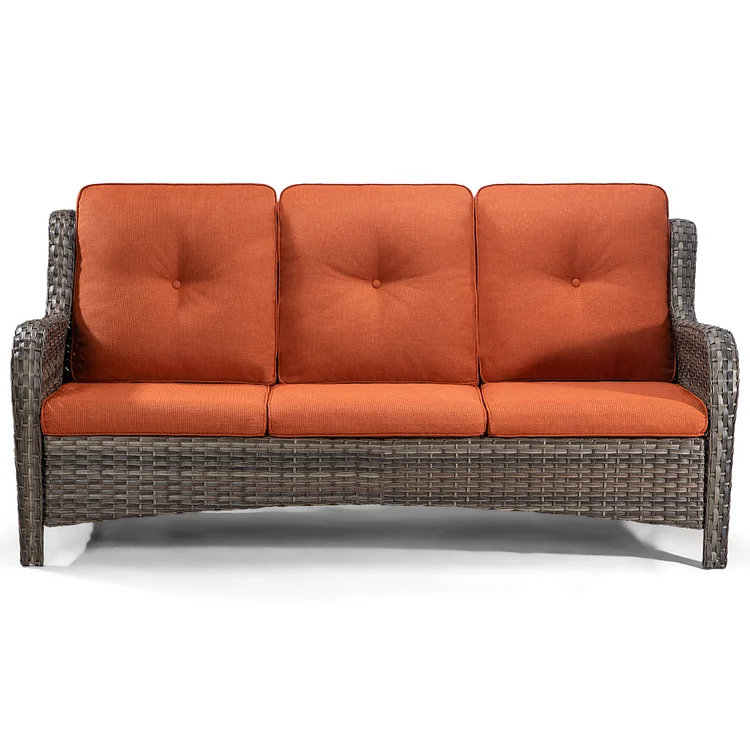 Joyside Outdoor Rattan Wicker 3-Seat Patio Sofa