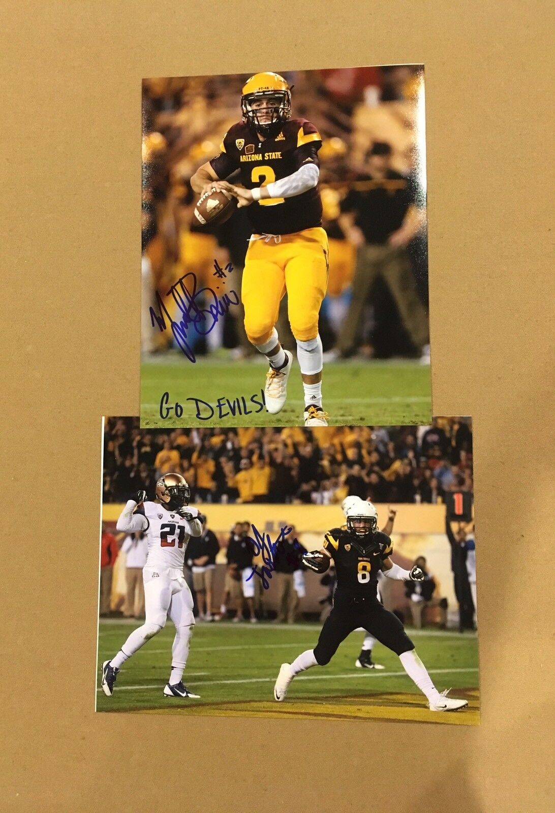 PROOF! MIKE BERCOVICI & DJ FOSTER Signed Autographed 8x10 Photo Poster paintings ASU SUN DEVILS