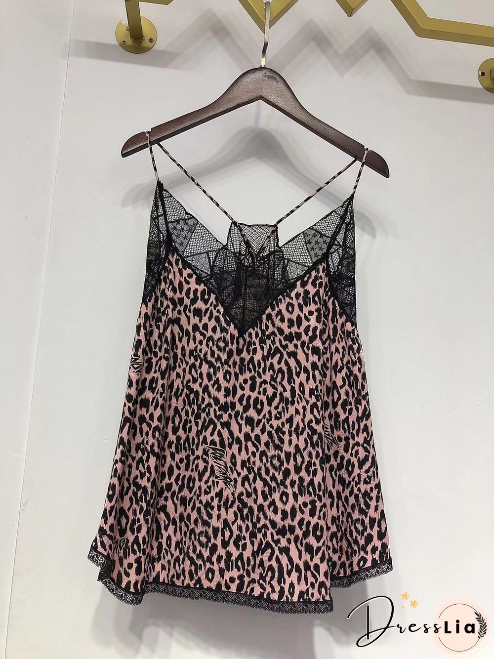 Silk Women New Style Romantic Neckline Exquisite Lace Stitching Letter Printing Girls Camis Vest