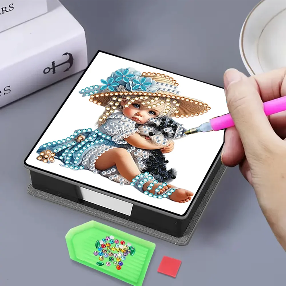 PU 5D Diamond Painting Kit Note Box DIY Diamond Art Notepad Box (H)