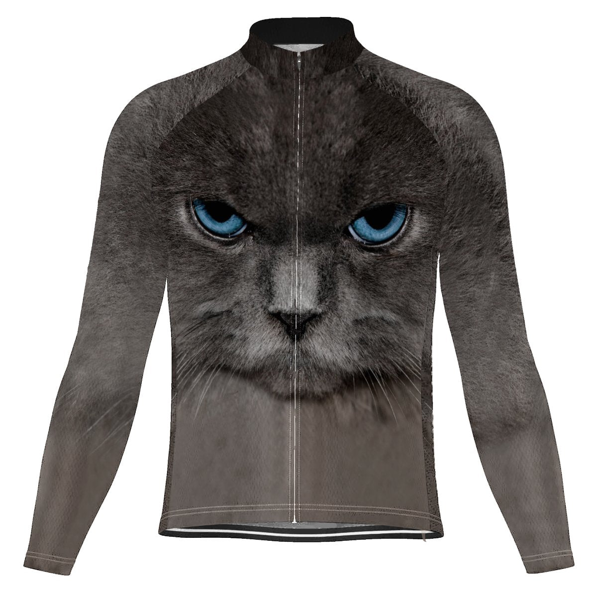 Colorful Cat Long Sleeve Cycling Jersey for Men | captainssportss.com
