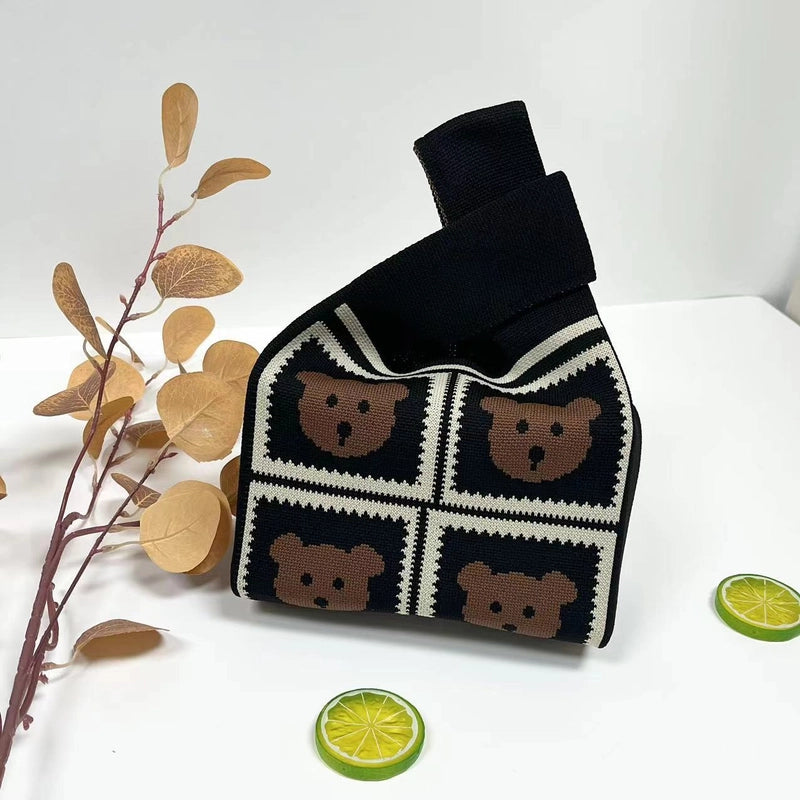 Gift Packaging Handbag Casual Knitted Handbag Woven Bag Multi-pattern Style Knitted Bag For Women