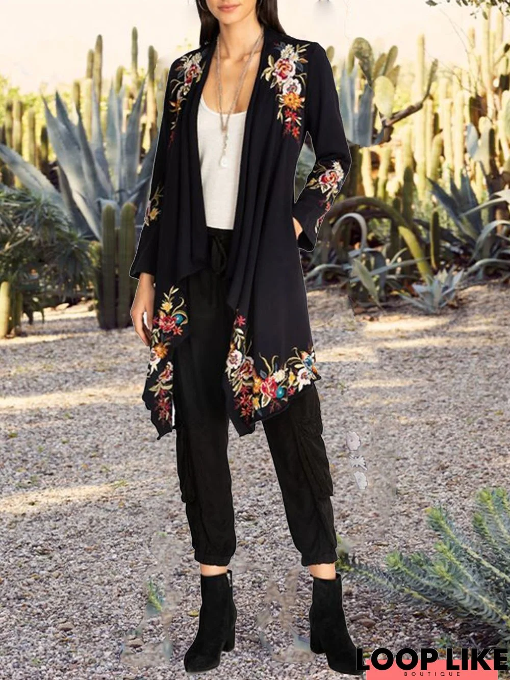 Long Sleeve Floral Vintage Outerwear