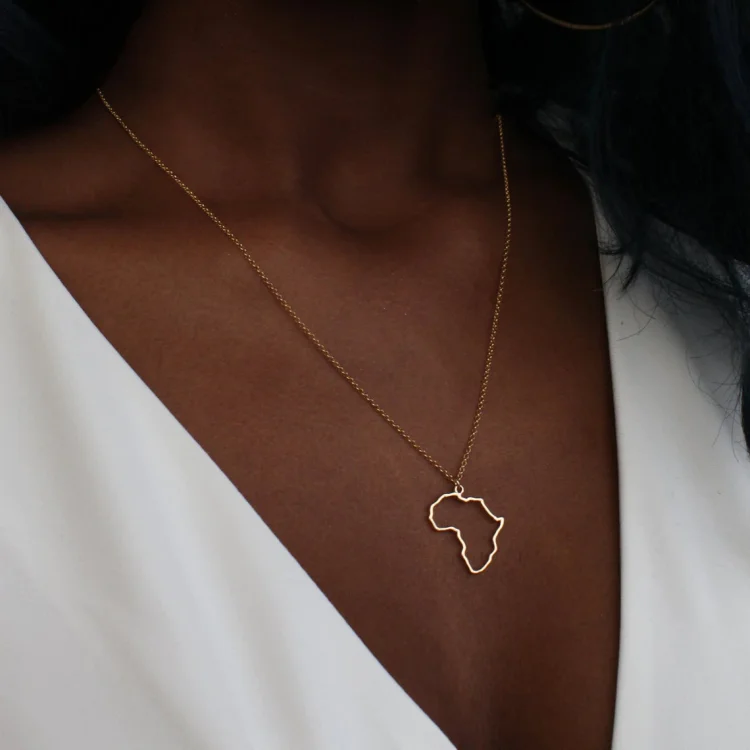 Gold C Pendant Necklace for Women