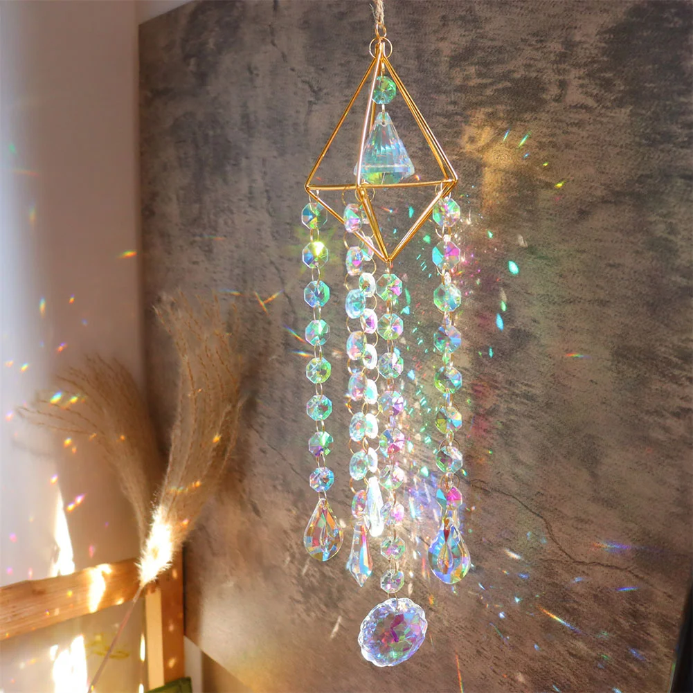Wind Chime Pipa Prisms Crystals Catcher Hanging Drop Chandelier Ornaments