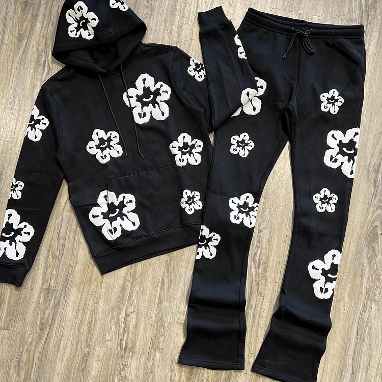 Denim Tears Wreath Graphic Pullover Hoodie & Flared Trousers