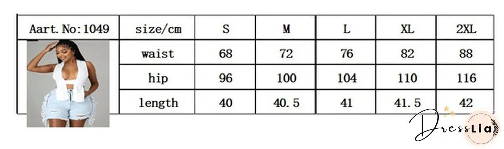 New Tassel Denim Short Women Street Fashion Stretch Ripped Denim Shorts
