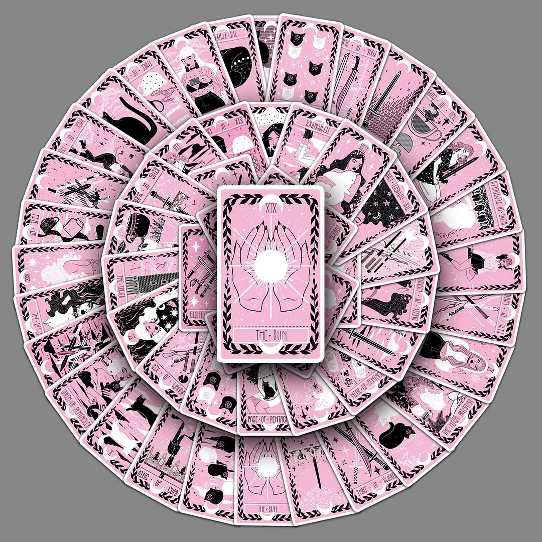 78 Enchanting Pink Halloween Tarot Stickers
