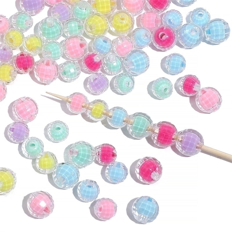 1 Set Diameter 10mm Diameter 8mm Hole 2~2.9mm Arylic Round Beads