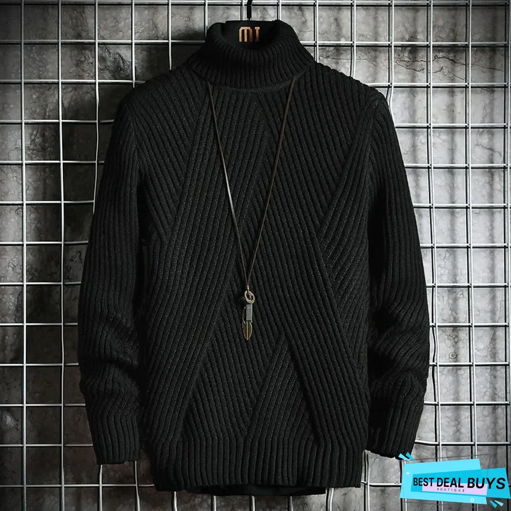 Men's Twill Turtleneck Sweater