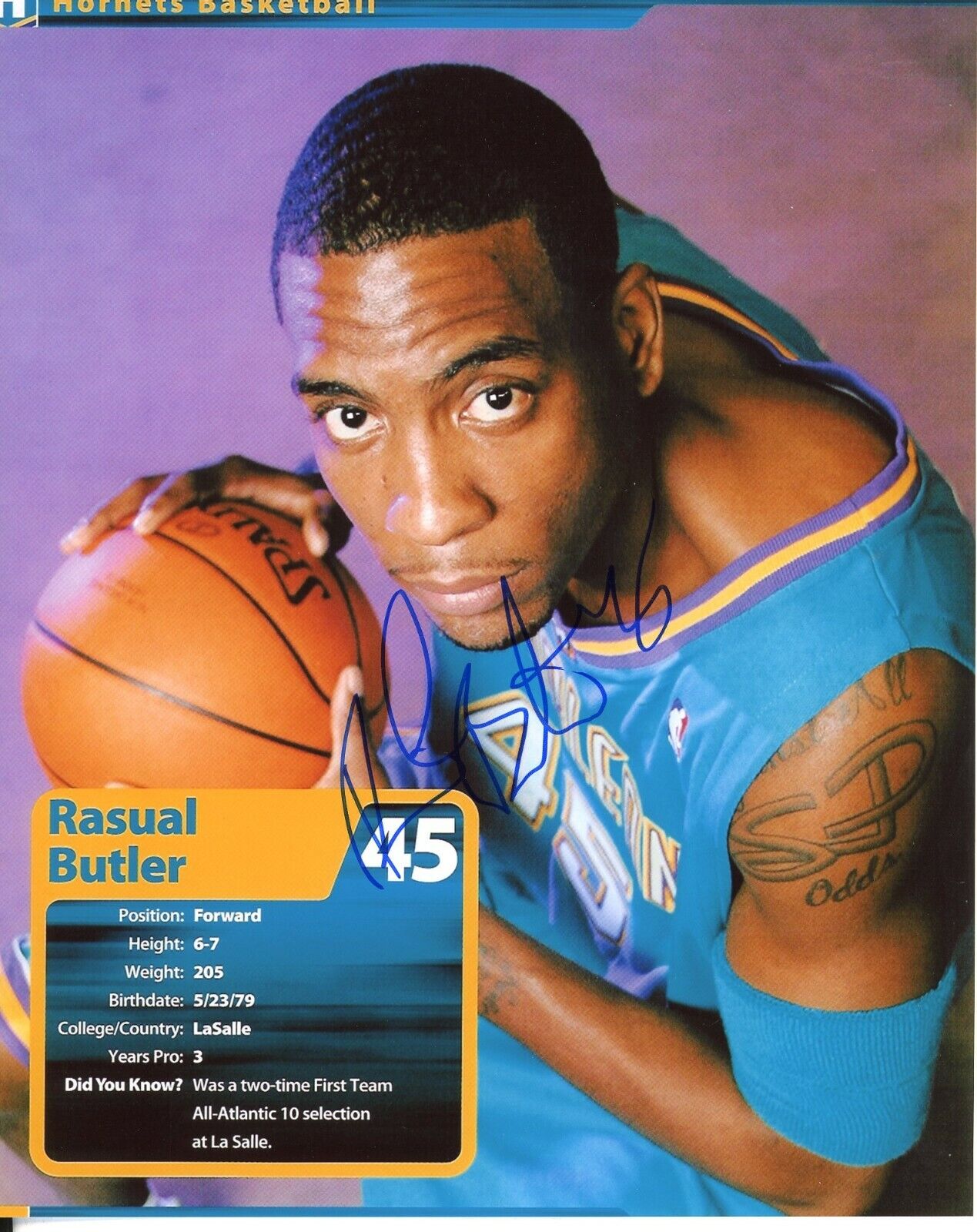 Rasual Butler Autographed 8x10 New Orleans Hornets#S1379