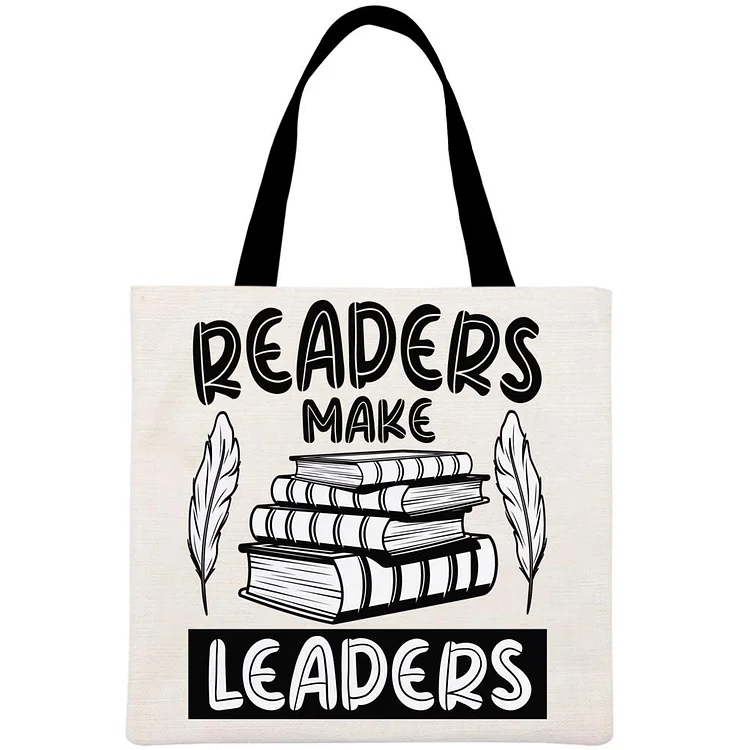 Readers make leaders Book Lovers Printed Linen Bag