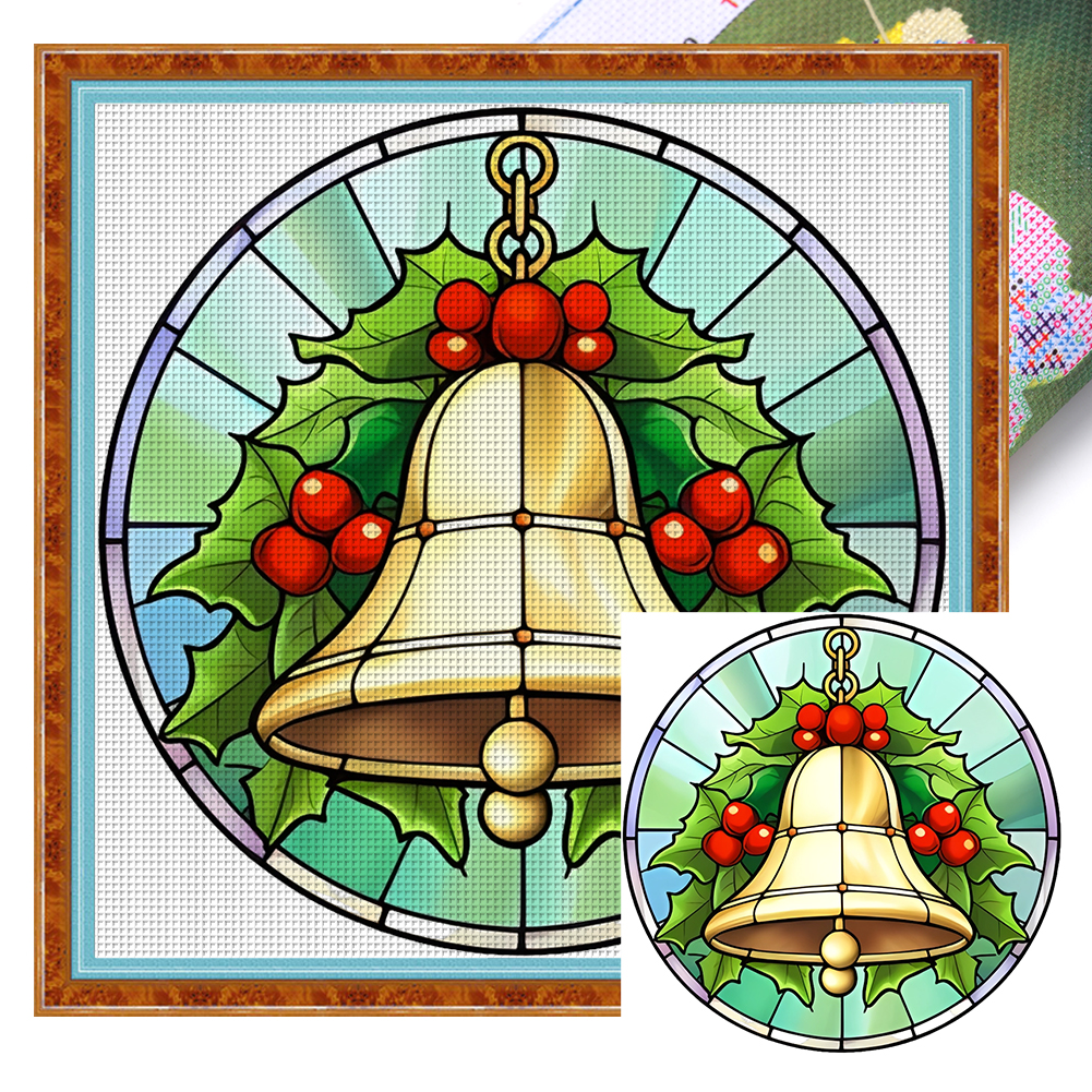 18CT Full Stamped Cross Stitch Christmas Bell (20*20CM)