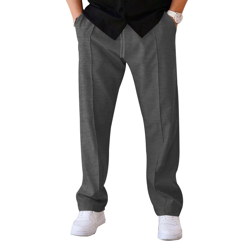 Hedirax fall hiking outfits for women Oversized Men Wide Leg Loose Pants Casual Summer Male High Elastic Waist Pocket Solid Full Trousers CBFS-YY133-C