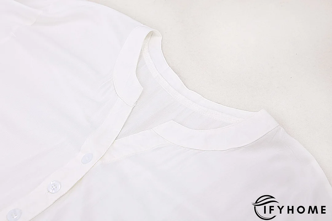 3/4 Sleeve Solid Cotton-Blend Crew Neck Tunic Top | IFYHOME