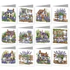 12Pcs Lavender DIY Diamond Painting Greeting Cards for Adult Holiday Gifts