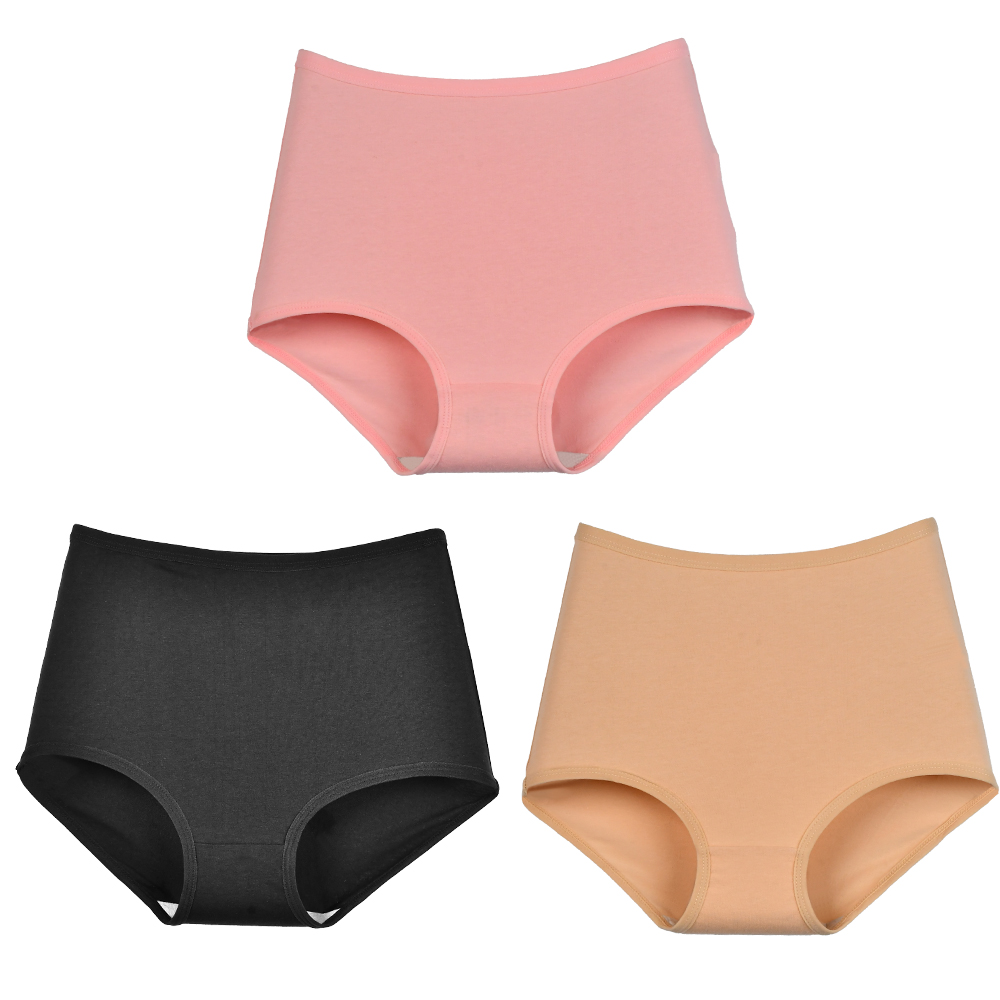 Xinkeke 3Pcs Women Cotton High Waist Panties Breathable Briefs  Plus Size Lingerie Seamless Ladies Panty Underpants Oversize Underwear