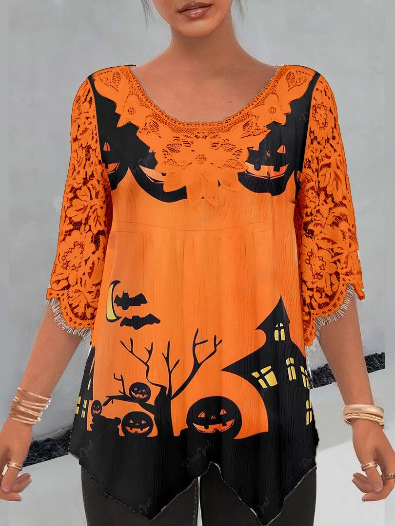 Women Long Sleeve V-neck Graphic Floral Printed Top