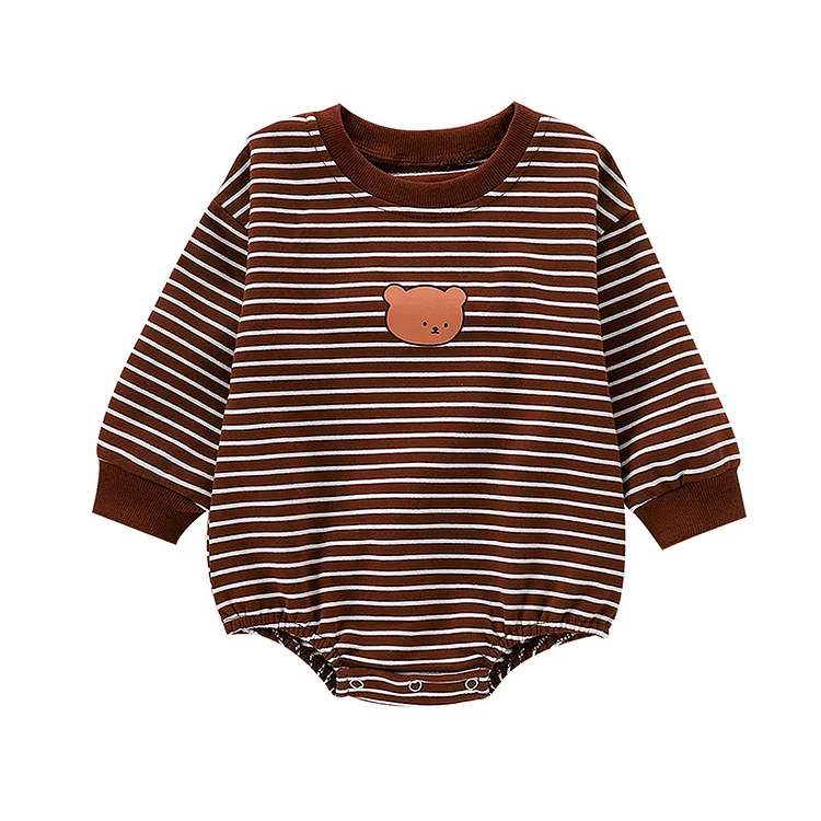 Baby Bear Printed Striped Bodysuit