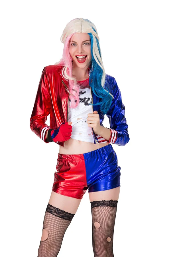 Deluxe Suicide Squad Harley Quinn Costume Red-elleschic