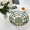(US Local)Flower Diamond Painting Wooden Serving Tray Decorative Diamond Art Fruit Tray(E)