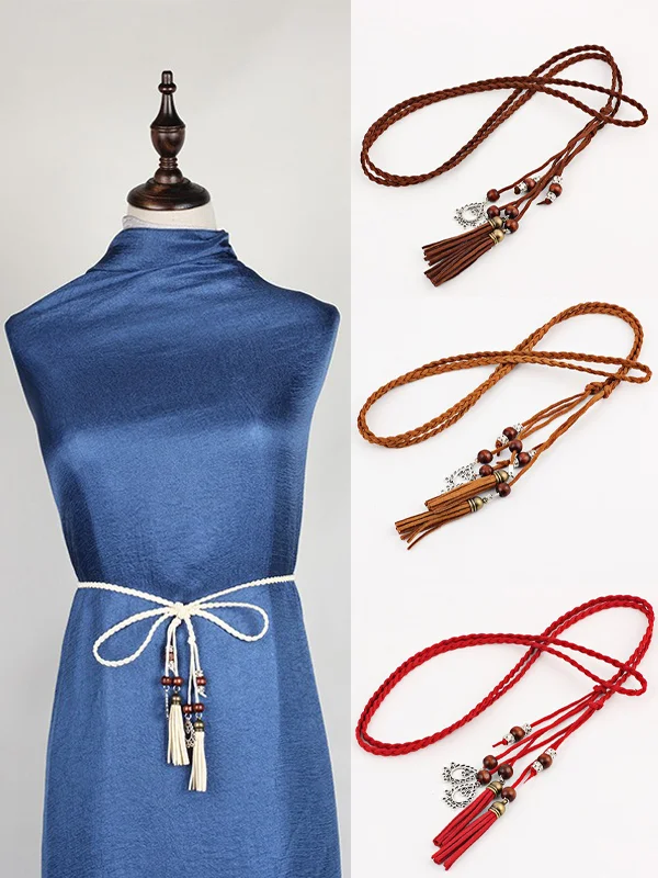 Minimalist Bohemia Artificial Leather Tasseled Belts