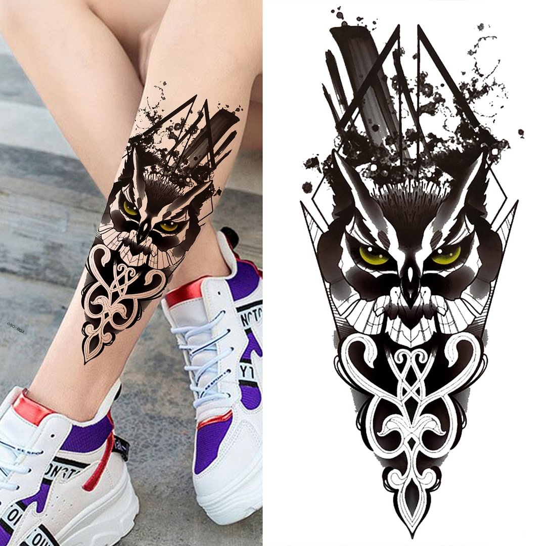 Compass Lettering Temporary Tattoos For Men Women Adult Black Wolf Arrow Flower Tattoo Sticker Fake Life Tree Body Art Tatoos