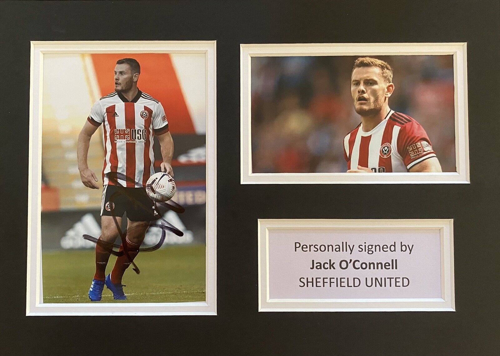 Jack O’Connell Hand Signed Sheffield United Photo Poster painting In A4 Mount Display 2