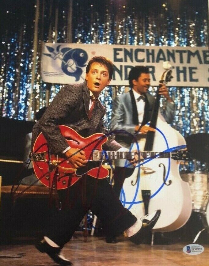 MICHAEL J FOX SIGNED AUTOGRAPHED 11x14 Photo Poster painting BACK TO THE FUTURE BECKETT COA