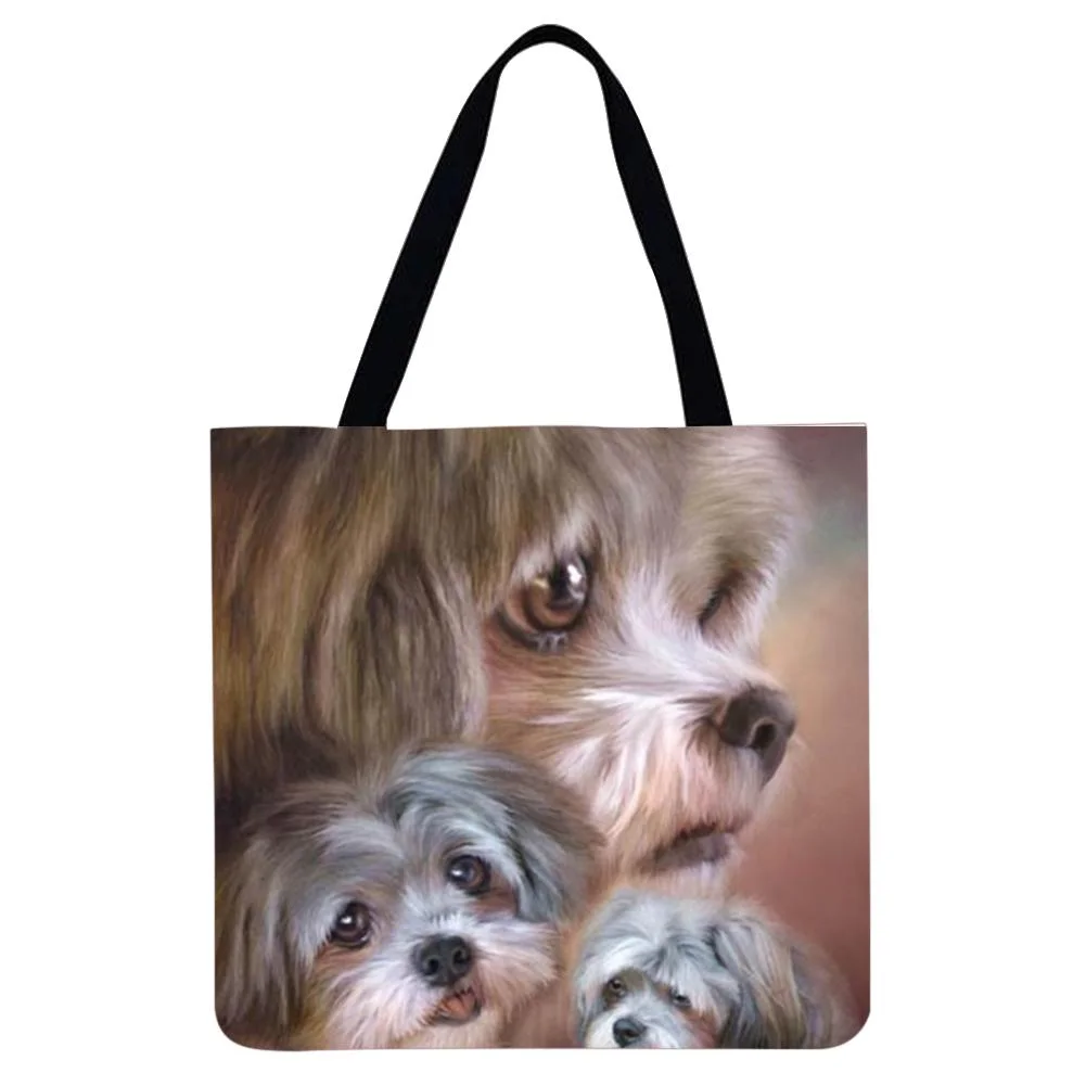 Linen Tote Bag - Puppy