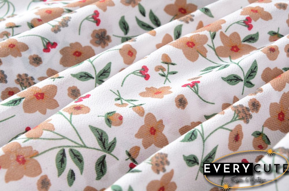 Disty Floral Ruffle Hem Elastic Waist Summer Dress