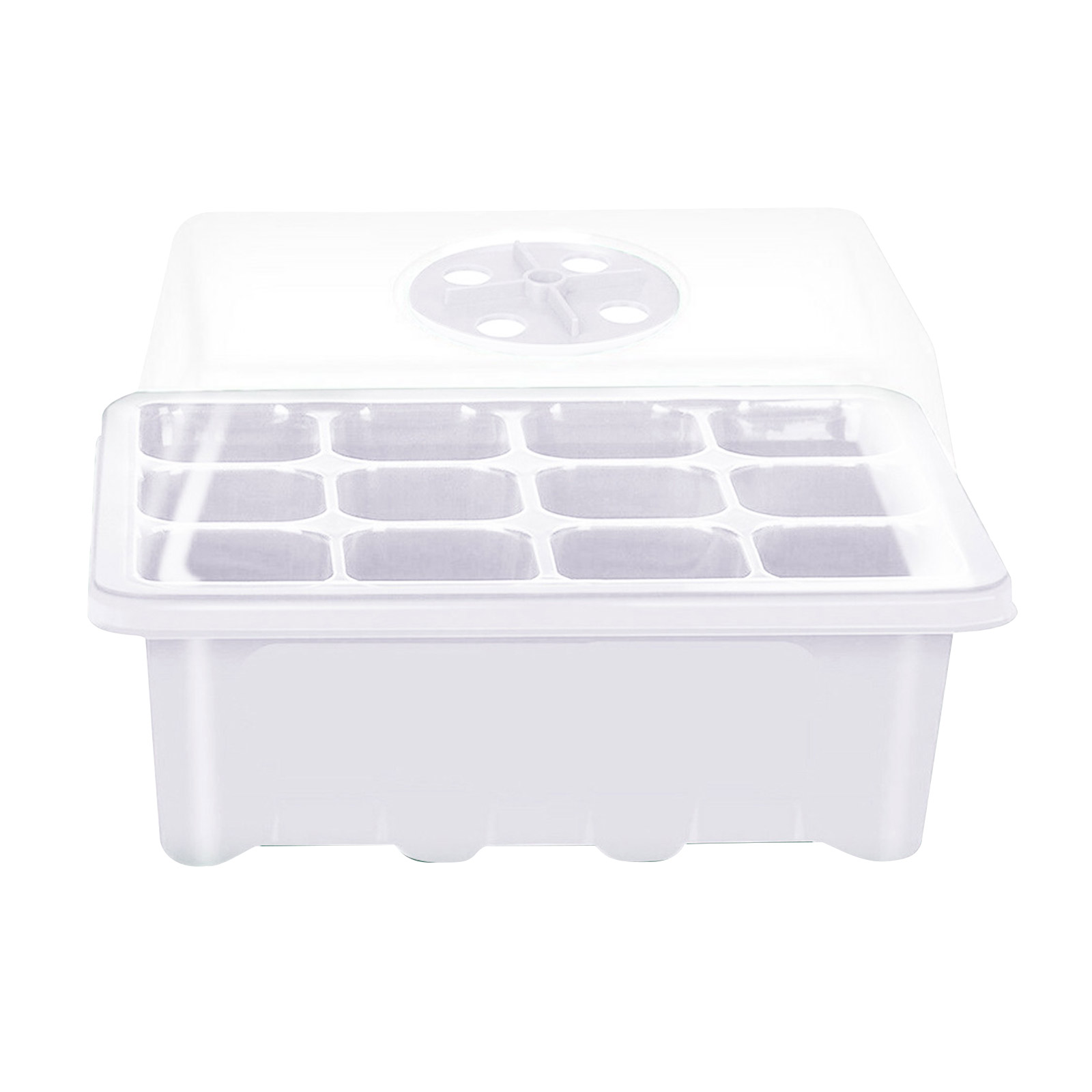 

12 Cells Seedling Starter Tray, Plant Grow Greenhouse, 1 Pack (White), 501 Original