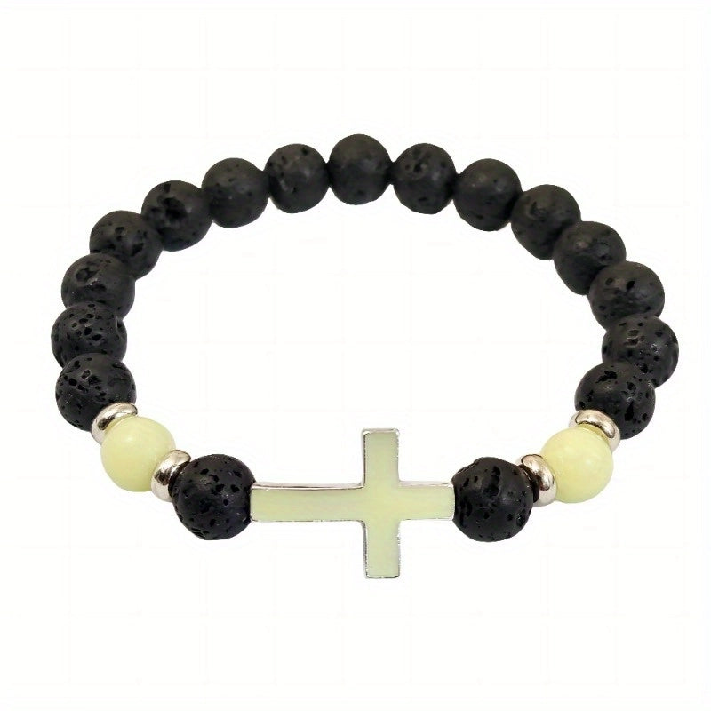 Gothic Cross Alloy Stone Unisex Bracelets