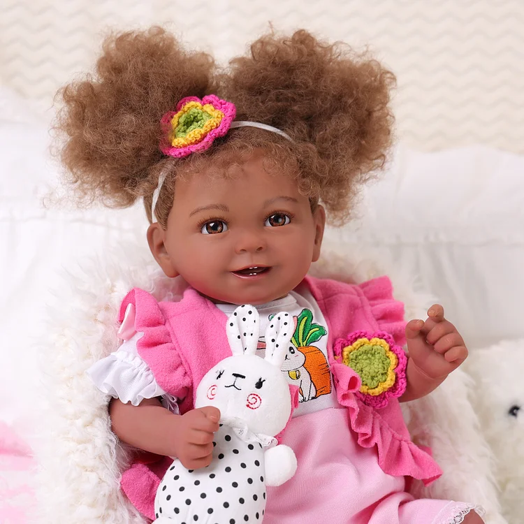 Babeside Doreen 20'' Realistic Reborn Baby Doll Smiling African American Girl Elegant little princess