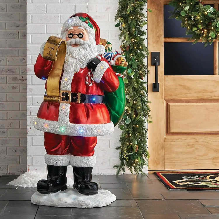 🔥kukelife🔥Nice List Santa LED and Fiber-Optic Yard Ornament
