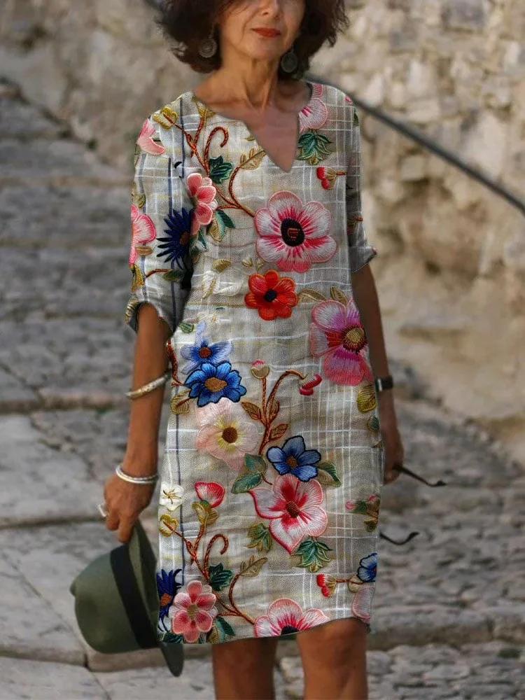 Women's Casual Loose Floral Print Long Dress(S-5XL)