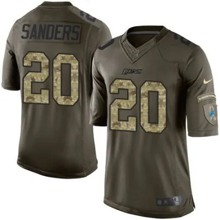 Lions #20 Barry Sanders Green Men's Stitched NFL Limited Salute to Service Jersey