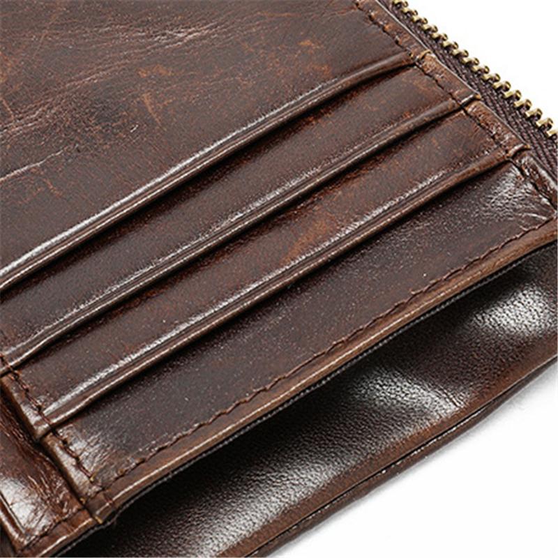 Mens Anti-Theft Multipockets Vintage Leather Wallets