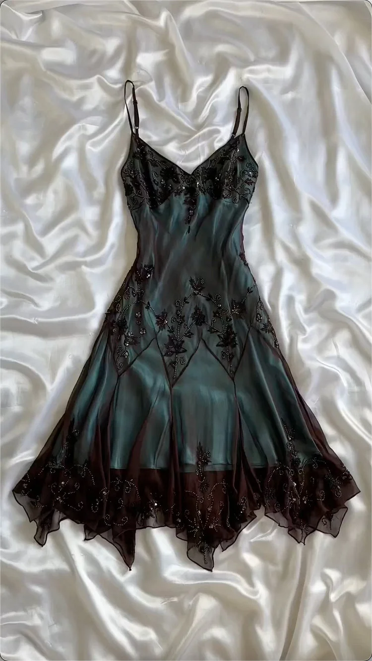 Turquoise Gorgeous Vintage Exquisite Beading Spaetti Strap Long/Short Chiffon Ball Gown Evening Gown Party Dress Homecoming Dress