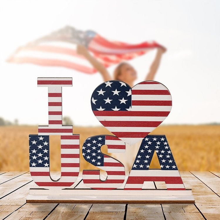 American Independence Day Decoration, Wooden Letter Decorations, Home Table Decoration