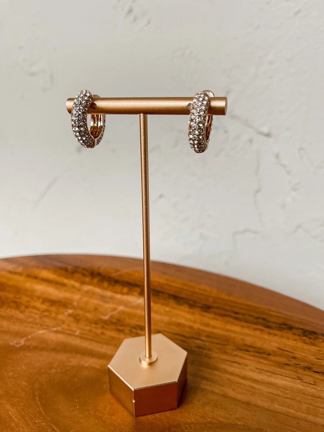 Set In Stone Pave Latch Huggie Earrings