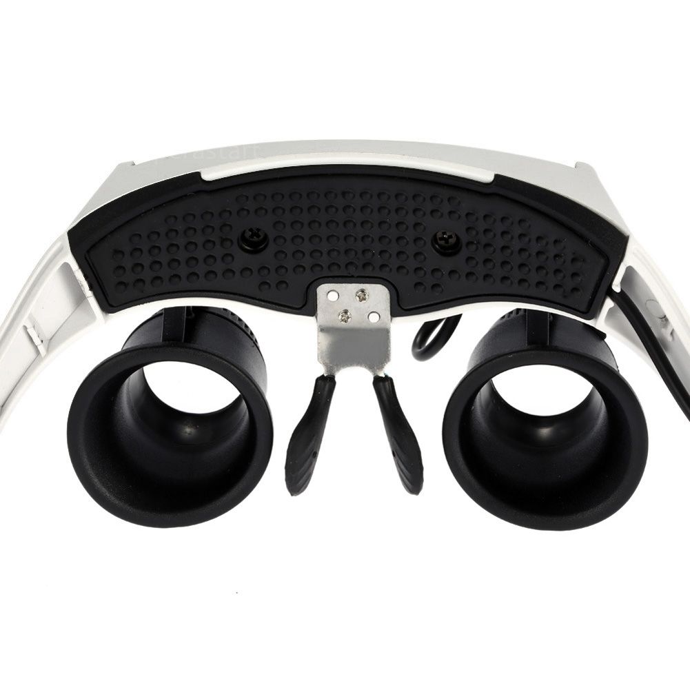 Likron Watches Professional Double Eye Magnifier Loupe Glasses with LED Light 8 Lens Set 10X to 25X for Jewelry